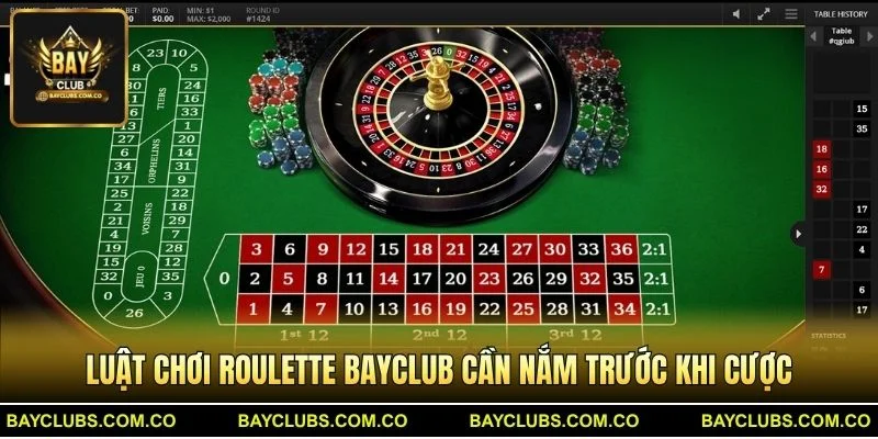 Luật chơi Roulette BayClub cần nắm trước khi cược